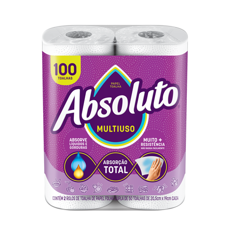 Papel Toalha Absoluto - 100 Toalhas